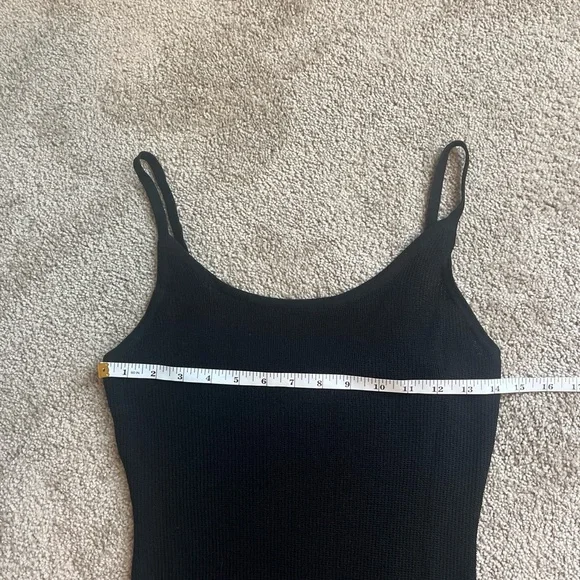 Womens Dissh Asher Black Knit Maxi Dress Slit Size Medium Scoop Neck - Picture 4 of 9